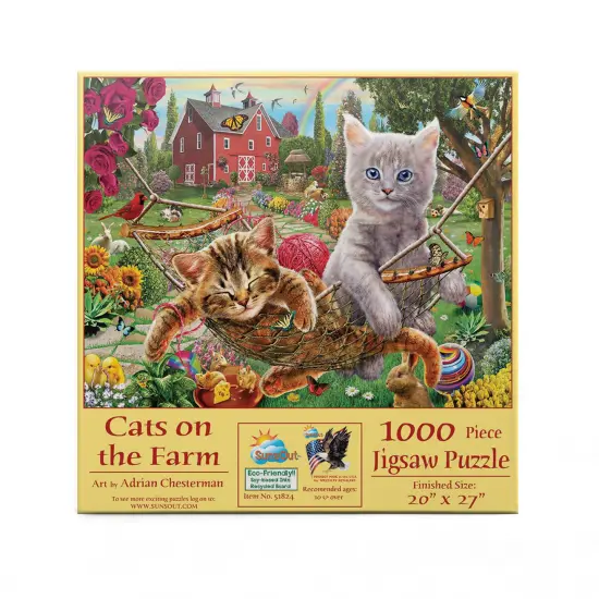 Sunsout Cats on the Farm 1000 pc Jigsaw Puzzle 51824 {4}