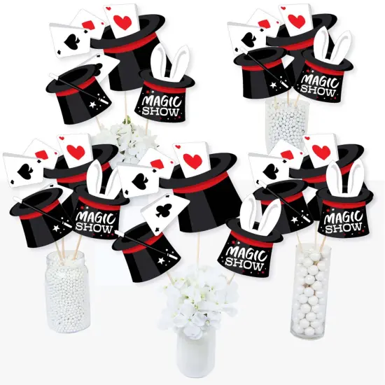 Big Dot of Happiness Ta-Da, Magic Show - Magical Birthday Party Centerpiece Sticks - Table Toppers - Set of 15 {3}
