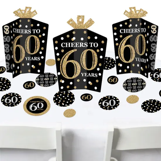 Big Dot of Happiness Adult 60th Birthday - Gold - Birthday Party Decor and Confetti - Terrific Table Centerpiece Kit - Set of 30 {1}