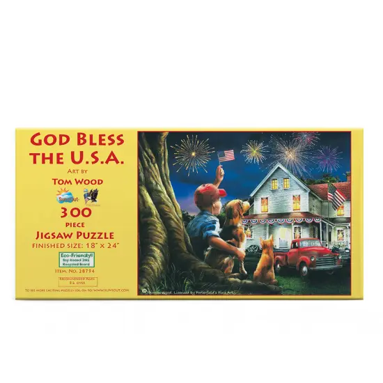Sunsout God Bless the USA 300 pc Fourth of July Jigsaw Puzzle 28794 {4}