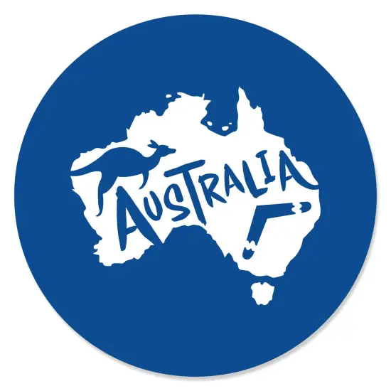 Big Dot of Happiness Australia Day - G'Day Mate Aussie Party Circle Sticker Labels - 24 Count {1}