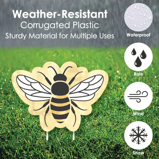 Big Dot of Happiness Little Bumblebee - Lawn Decorations - Outdoor Bee Baby Shower or Birthday Party Yard Decorations - 10 Piece {6}