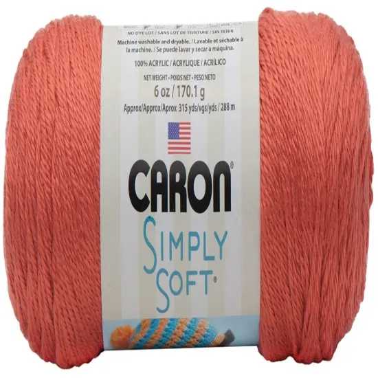 Caron Simply Soft Persimmon Yarn - 3 Pack of 170g/6oz - Acrylic - 4 Medium (Worsted) - 315 Yards - Knitting/Crochet {3}