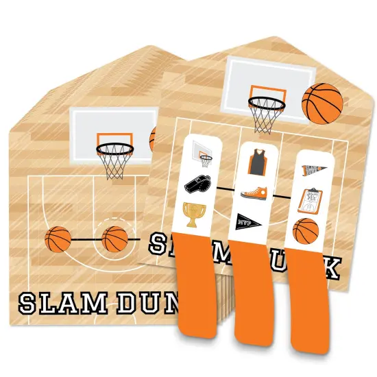 Big Dot of Happiness Nothin' But Net - Basketball - Baby Shower or Birthday Party Game Pickle Cards - Pull Tabs 3-in-a-Row - Set of 12 {1}