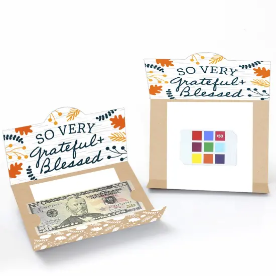 Big Dot of Happiness Happy Thanksgiving - Fall Harvest Party Money And Gift Card Holders - Set of 8 {3}