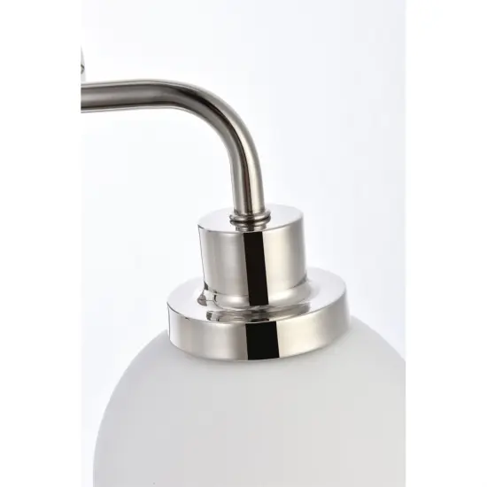 Hanson 3 lights bath sconce in polished nickel with frosted shade {6}