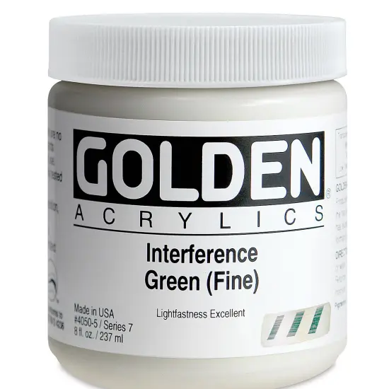 Golden Heavy Body Artist Acrylics - Interference Green (Fine), 8 oz Jar {1}