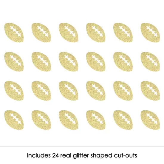 Big Dot of Happiness Gold Glitter Football - No-Mess Real Gold Glitter Cut-Outs - Baby Shower or Birthday Party Confetti - Set of 24 {3}