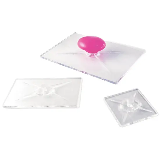 Multicraft Clear Stamp Applicators 3/Pkg W/Handle-2"X2", 4"X2.25" & 6"X4" {2}