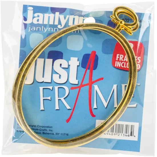 Janlynn Just A Frame Oval Hoop 3.25"X4.25" 2/Pkg-Gold {1}