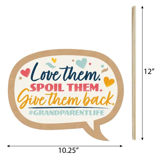 Big Dot of Happiness Funny Happy Grandparents Day - Grandma & Grandpa Party Photo Booth Props Kit - 10 Piece {6}