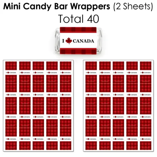 Big Dot of Happiness Canada Day - Mini Candy Bar Wrappers, Round Candy Stickers & Circle Stickers - Canada Party Candy Favor Sticker Kit - 304 Pieces {4}