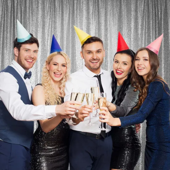 Lann's Linens (Set of 4) Sequin Photography Backdrop Curtains - 2ft x 8ft Tall Glitter Background&nbsp;Panels for Wedding, Party or Photo Booth {5}