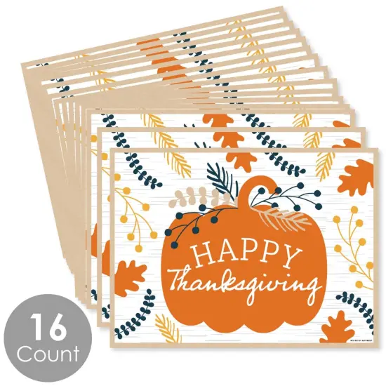 Big Dot of Happiness Happy Thanksgiving - Party Table Decorations - Fall Harvest Party Placemats - Set of 16 {4}