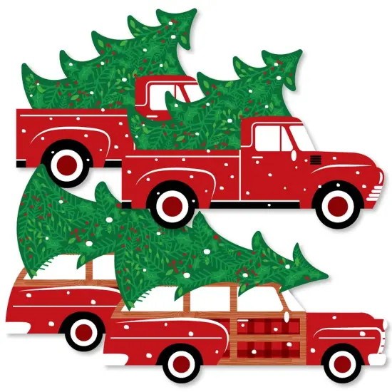 Big Dot of Happiness Merry Little Christmas Tree - Decorations DIY Red Truck and Car Christmas Party Essentials - Set of 20 {3}
