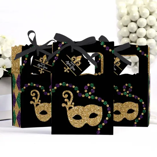 Big Dot of Happiness Mardi Gras - Masquerade Party Favor Boxes - Set of 12 {4}