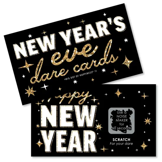 Big Dot of Happiness Hello New Year - NYE Party Game Scratch Off Dare Cards - 22 Count {1}