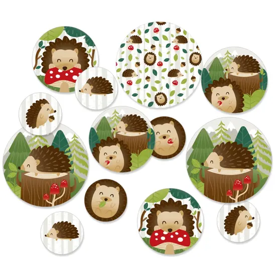 Big Dot of Happiness Forest Hedgehogs - Woodland Birthday Party or Baby Shower Giant Circle Confetti - Party Decorations - Large Confetti 27 Count {1}