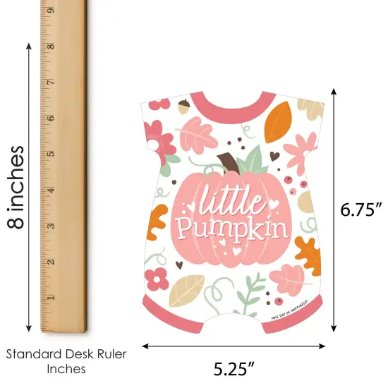 Big Dot of Happiness Girl Little Pumpkin - Picture Bingo Cards and Markers - Fall Baby Shower Shaped Bingo Game - Set of 18 {6}