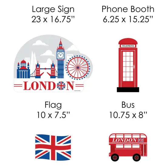 Big Dot of Happiness Cheerio, London - Yard Sign and Outdoor Lawn Decorations - British UK Party Yard Signs - Set of 8 {7}