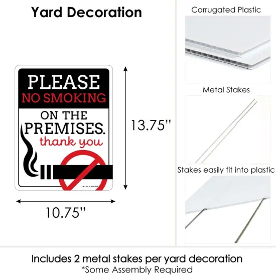 Big Dot of Happiness No Smoking - Outdoor Lawn Sign - Business Yard Sign - 1 Piece {7}