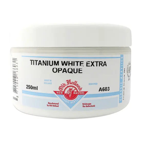 Old Holland New Masters Classic Acrylics - Titanium White Extra Opaque, 250 ml jar {2}