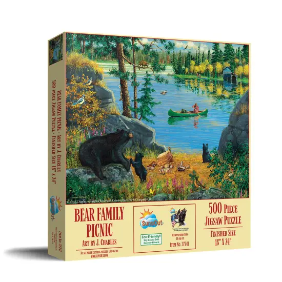 Sunsout Bear Family Picnic 500 pc Jigsaw Puzzle 37241 {3}