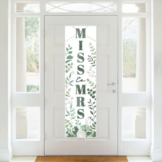 Big Dot of Happiness Boho Botanical Bride - Greenery Bridal Shower and Wedding Party Front Door Decoration - Vertical Banner {3}