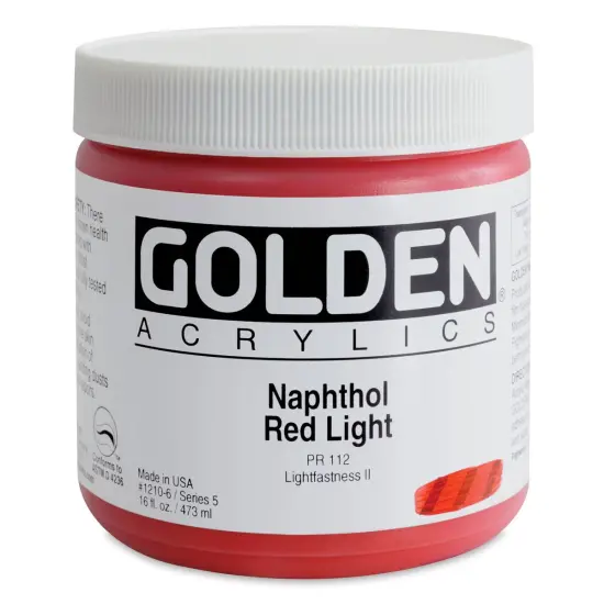 Golden Heavy Body Artist Acrylics - Naphthol Red Light, 16 oz Jar {1}