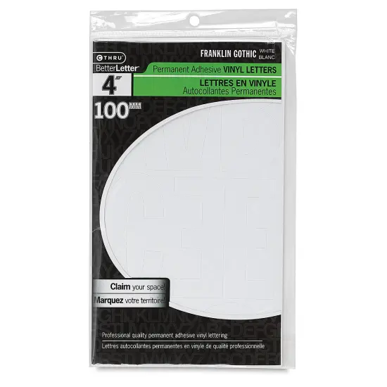 Westcott BetterLetter Self-Adhesive Vinyl Letters &ndash; 4&rdquo; Permanent Letters, Franklin Gothic, White {2}
