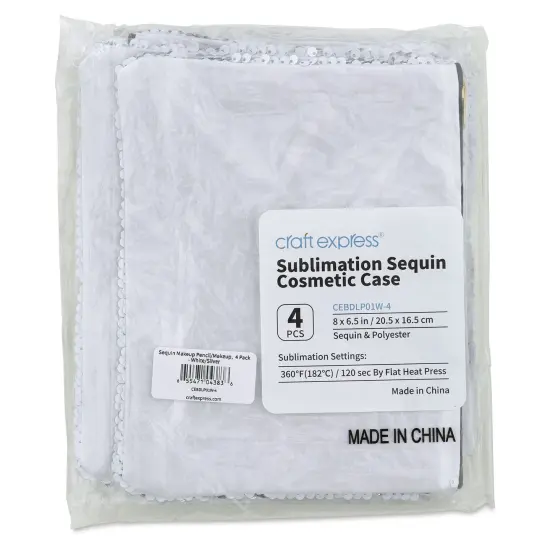 Craft Express Sublimation Printing Makeup Case - Reverse Sequin, Pkg of 4 {1}