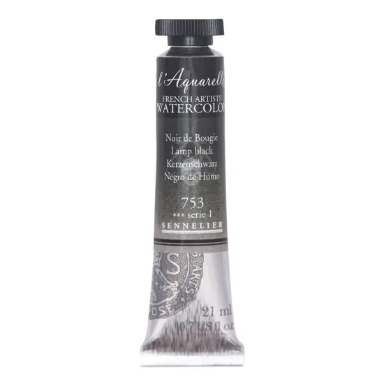 Sennelier French Artists' Watercolor - Lamp Black, 21 ml, Tube {1}