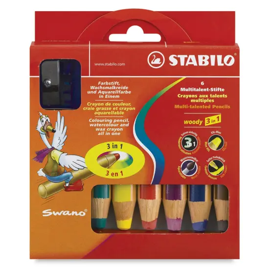 Stabilo Woody 3 in 1 Pencils - Set of 6 {1}