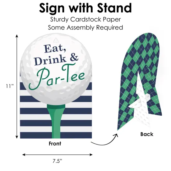 Big Dot of Happiness Par-Tee Time - Golf - DIY Birthday or Retirement Party Signs - Snack Bar Decorations Kit - 50 Pieces {6}