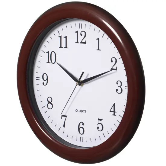 13.75 Inch Plastic Round Battery Operated Simple Modern Wall Clock - Office, ClassRoom, Livingroom, Dining Room, Bedroom and Kitchen Wall Decor {12}