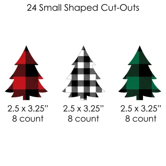 Big Dot of Happiness Holiday Plaid Trees - Buffalo Plaid Christmas Party DIY Decorations - Clothespin Garland Banner - 44 Pc {7}