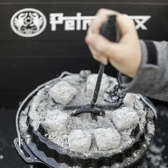 Petromax Universal Steel Lid Lifter for Dutch Ovens, Outdoor Camp Cooking Utensil for Handling Hot Campfire Cookware Lids, 13.8" Long {5}