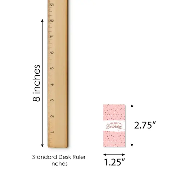 Big Dot of Happiness Pink Rose Gold Birthday - Mini Candy Bar Wrapper Stickers - Happy Birthday Party Small Favors - 40 Count {6}