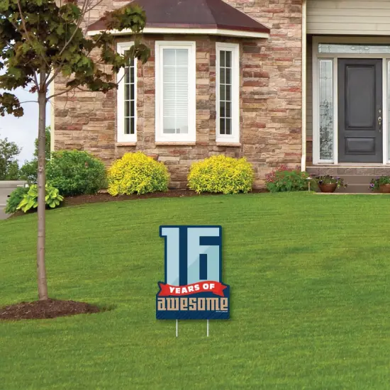 Big Dot of Happiness Boy 16th Birthday - Outdoor Lawn Sign - Sweet Sixteen Birthday Party Yard Sign - 1 Piece {4}