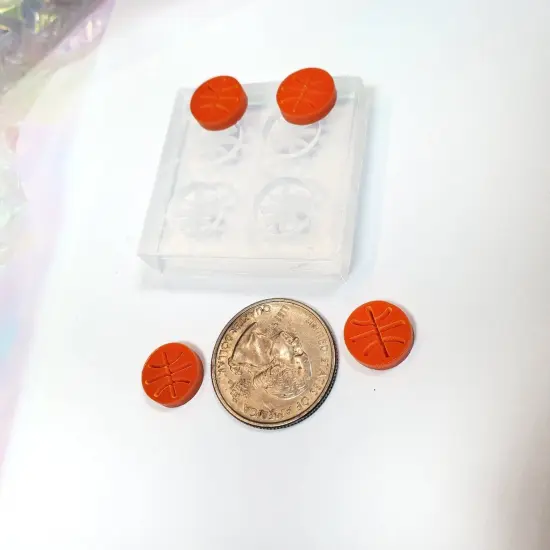 Basketball Stud Earrings Silicone Mold(B12) {2}