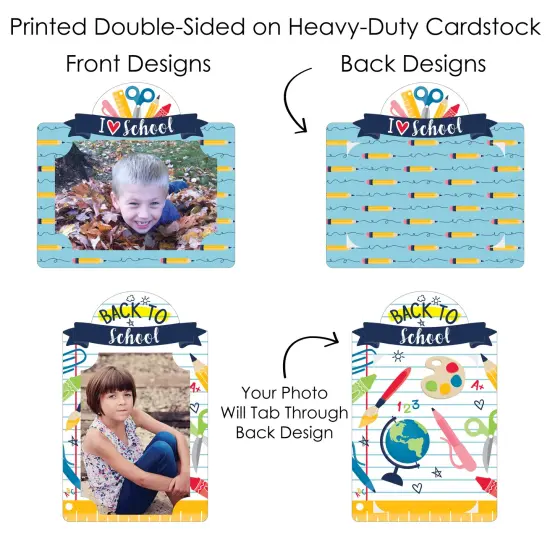 Big Dot of Happiness Back to School - First Day of School Classroom Decorations Picture Centerpiece Sticks - Photo Table Toppers - 15 Pieces {7}