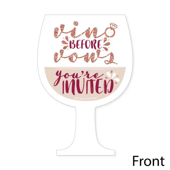 Big Dot of Happiness Vino Before Vows - Shaped Fill-in Invitations - Bridal Shower or Bachelorette Party Invitation Cards with Envelopes - Set of 12 {4}