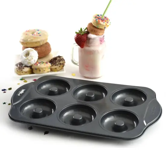 Norpro Donut Pan 3 1/2" Donuts Bake 6 Durable Non-Stick Easy Release {6}