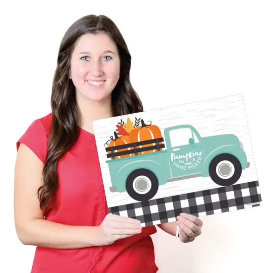 Big Dot of Happiness Happy Fall Truck - Party Table Decorations - Harvest Pumpkin Party Placemats - Set of 16 {7}