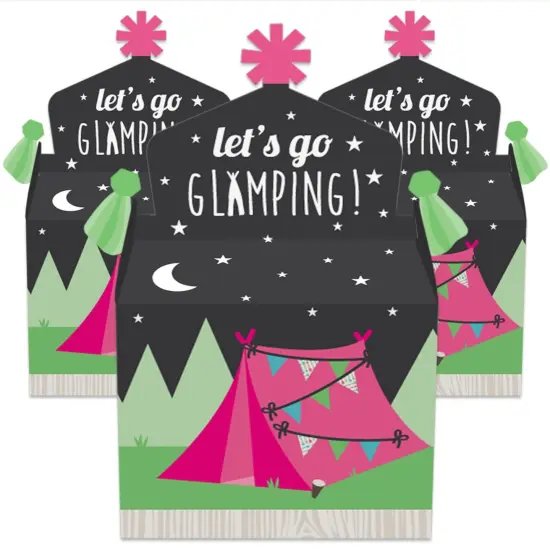 Big Dot of Happiness Let's Go Glamping - Treat Box Party Favors - Camp Glamp Party or Birthday Party Goodie Gable Boxes - Set of 12 {3}