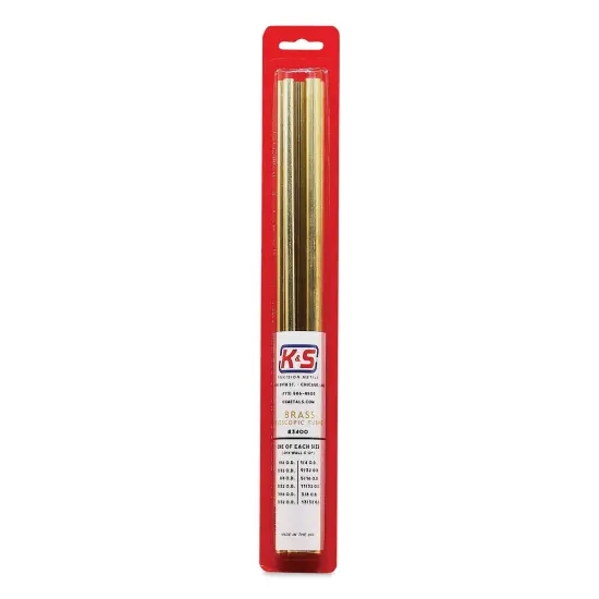 K&S Telescopic Tubing - Brass, Small Telescoping Tubing Assortment, Pkg of 12, 12" {1}