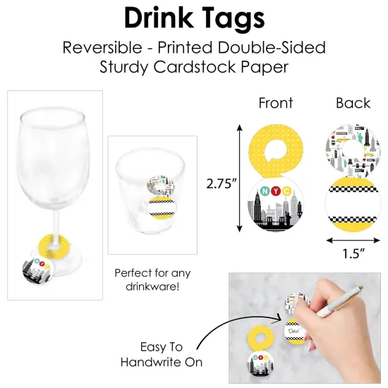 Big Dot of Happiness NYC Cityscape - New York City Party Paper Charger and Table Decorations - Chargerific Kit - Place Setting for 8 {7}