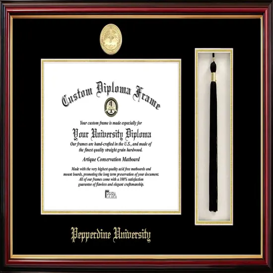 Pepperdine University 11w x 8.5h Tassel Box and Diploma Frame {1}