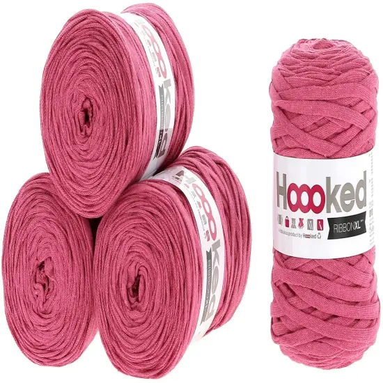 Multipack of 4 - Hoooked Ribbon XL Yarn-Bubblegum {1}