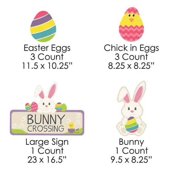 Big Dot of Happiness Hippity Hoppity - Yard Sign & Outdoor Lawn Decorations - Easter Bunny Party Yard Signs - Set of 8 {7}